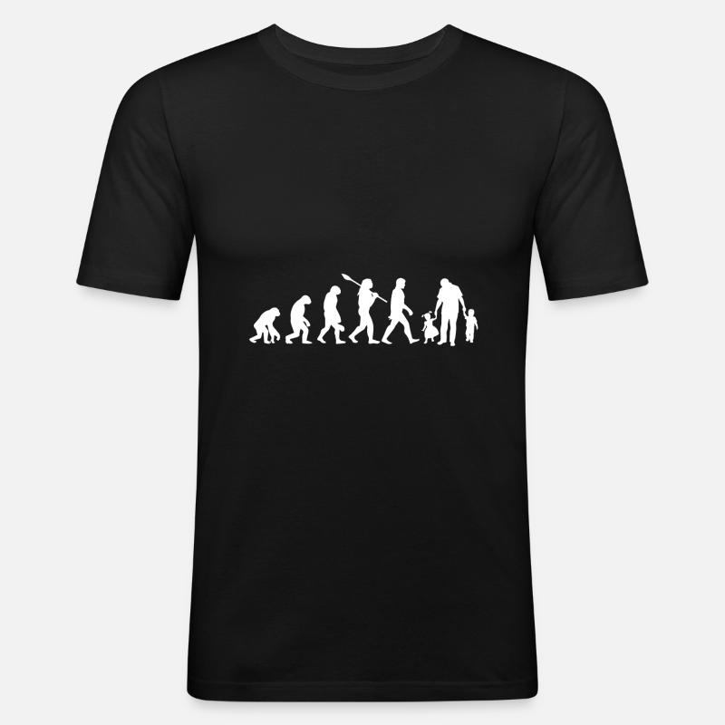Dad Evolution Kids Gift - Men's Slim Fit T-Shirt - black