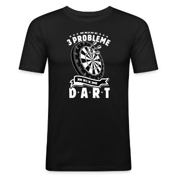 Dart Probleme - 26 - Dartfan - Dartspieler - Männer Slim Fit T-Shirt - Schwarz - Vorne - Nik (191cm)