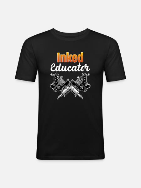 Tatoveret pædagog Tatoveret lærerprofessor - Herre Slim Fit T-Shirt - sort