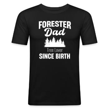 Forester dad tree lover since birth - Men's Slim Fit T-Shirt - black - Front - Nik (191cm)