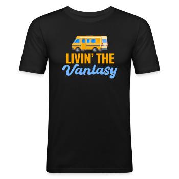 Livin' The Vantasy Van Home Travelers RV - Men's Slim Fit T-Shirt - black - Front - Nik (191cm)