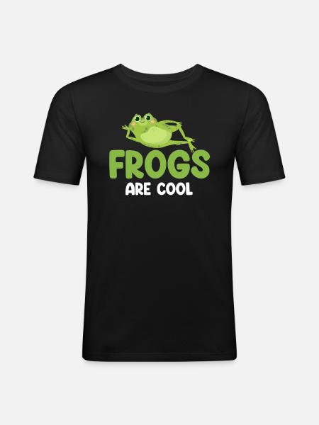 Frogs are cool frog lovers, - Men's Slim Fit T-Shirt - black