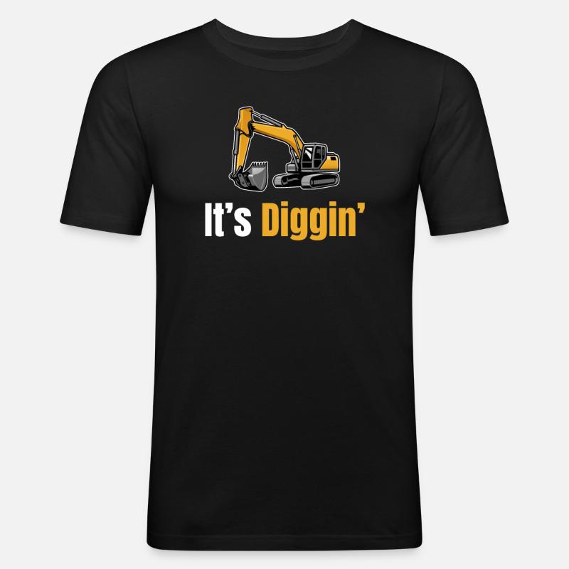 It's Diggin Time: Baggerfahrer, Baggerfahrer, - Männer Slim Fit T-Shirt - Schwarz