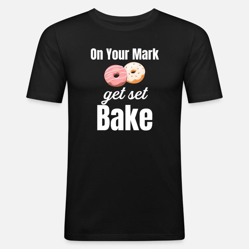 Ready, bake! Culinary bread - Men's Slim Fit T-Shirt - black