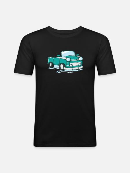 Auto Trabi as a comic - Men's Slim Fit T-Shirt - black