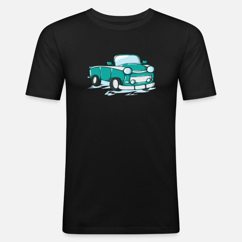 Auto Trabi as a comic - Men's Slim Fit T-Shirt - black