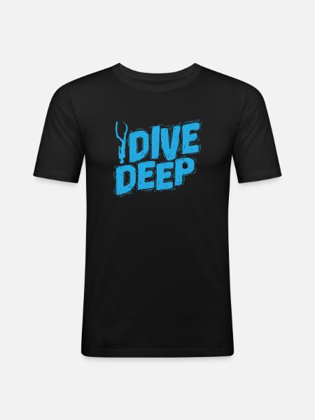 Apnea Diver Dive Deep - Men's Slim Fit T-Shirt - black