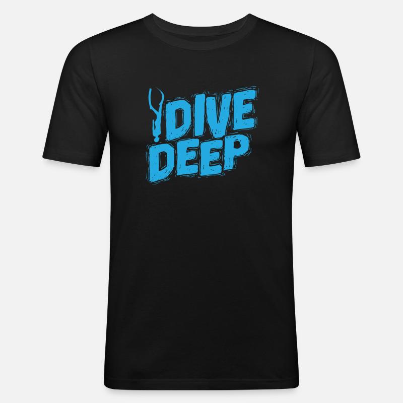 Apnoetaucher Dive Deep - Männer Slim Fit T-Shirt - Schwarz