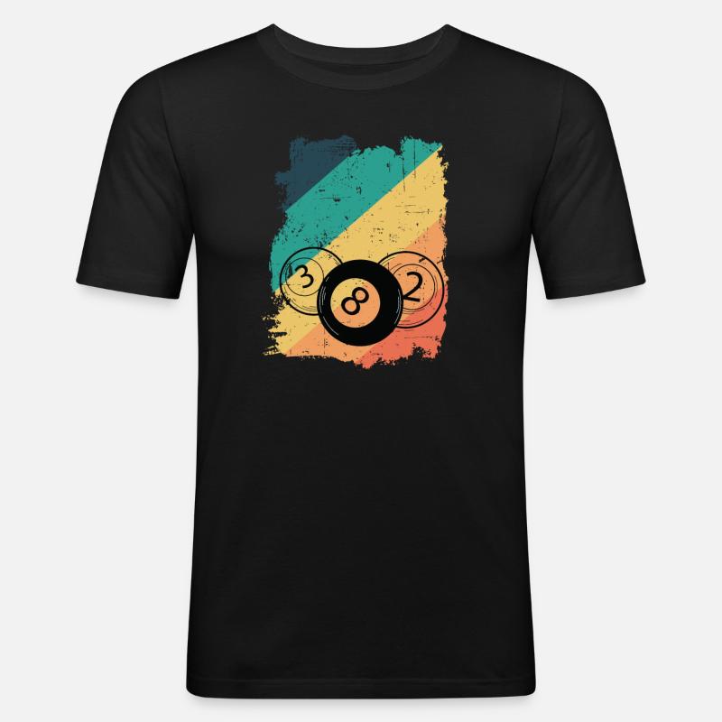 Aim Shoot Swear Repeat Billard - Männer Slim Fit T-Shirt - Schwarz
