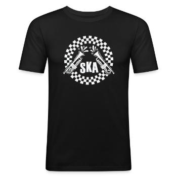 Ska Trompete Old School Jazz Musikstil - Männer Slim Fit T-Shirt - Schwarz - Vorne - Nik (191cm)
