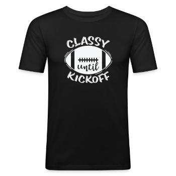 Classy Kickoff Football Amerika Sport - Männer Slim Fit T-Shirt - Schwarz - Vorne - Nik (191cm)