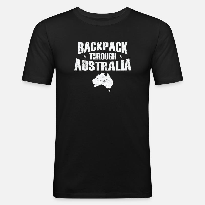 Backpack through Australia Adventure - Men's Slim Fit T-Shirt - black