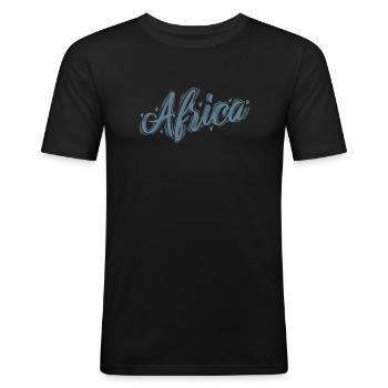 Afrika Kontinent Land Karte Erde - Männer Slim Fit T-Shirt - Schwarz - Vorne - Nik (191cm)