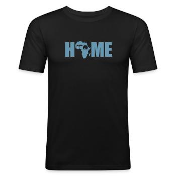 Home Bevölkerung Kontinent Afrika Karte - Männer Slim Fit T-Shirt - Schwarz - Vorne - Nik (191cm)