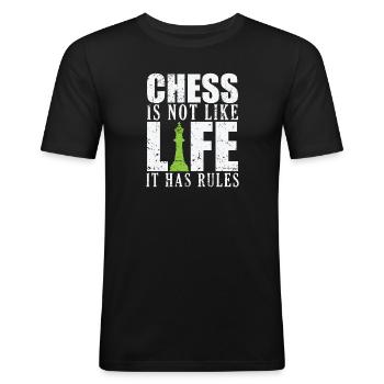 El ajedrez no es como la vida, tiene reglas Schach - Camiseta ajustada hombre - negro - delante - Nik (191cm)