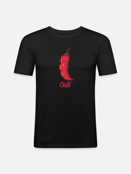 Chili Spice Taste Food Cooking - Men's Slim Fit T-Shirt - black