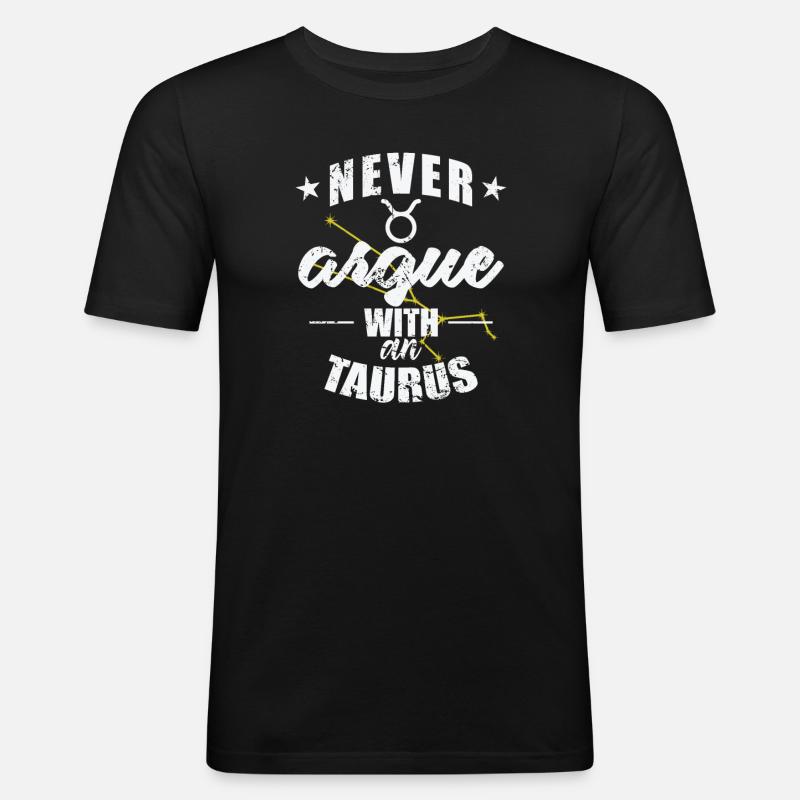 Stjärntecken Argumentera aldrig med en Oxe Oxen Oxen - Slim Fit T-shirt herr - svart