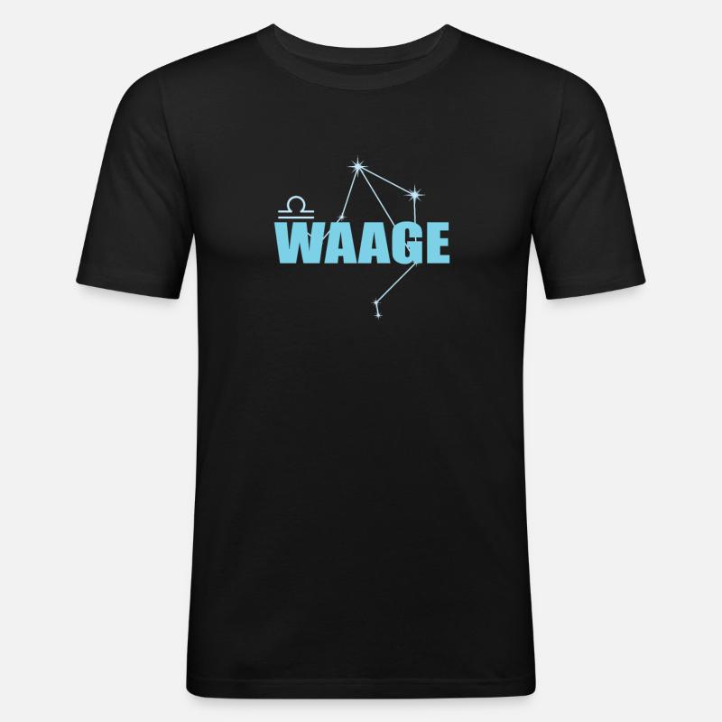 Waage Sternzeichen Libra Sternbild - Männer Slim Fit T-Shirt - Schwarz