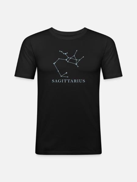 Star constellation Zodiac sign Sagittarius - Men's Slim Fit T-Shirt - black