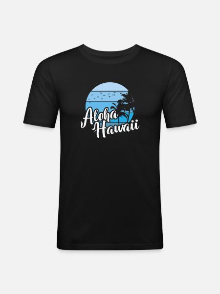 Hawaii Aloha USA America - Men's Slim Fit T-Shirt - black