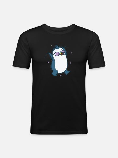 Penguin Antarctica Bird Animal - Men's Slim Fit T-Shirt - black