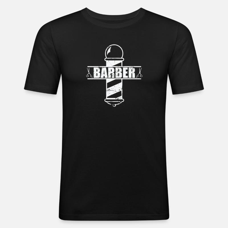 Barber Beruf Haarschnitt Friseur - Männer Slim Fit T-Shirt - Schwarz