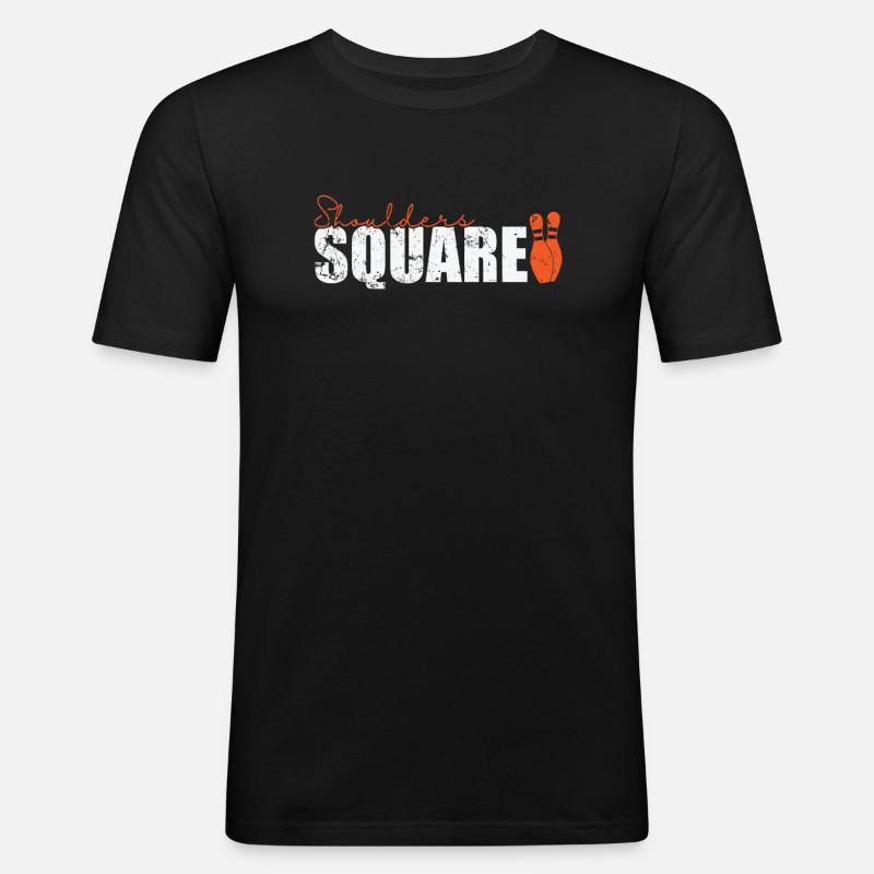 Shoulders Square Bowling - Männer Slim Fit T-Shirt - Schwarz