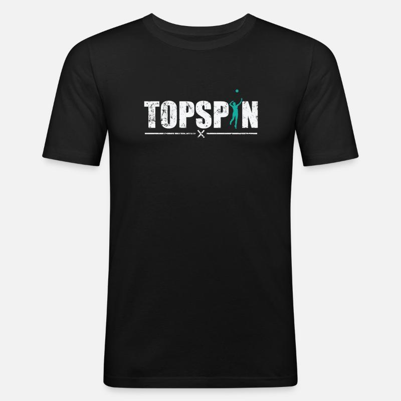 Topspin Volleyball - Männer Slim Fit T-Shirt - Schwarz