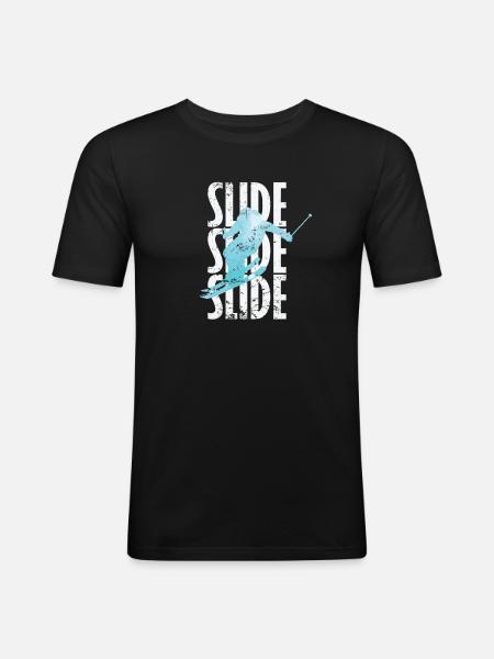 Slide Skiing - Men's Slim Fit T-Shirt - black