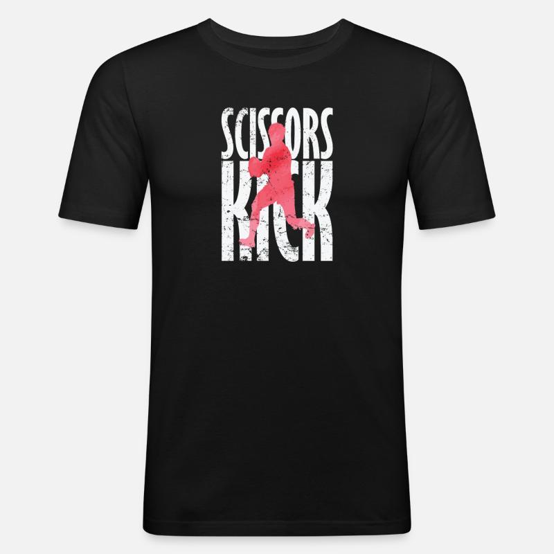 Scissors Kick Rugby - Männer Slim Fit T-Shirt - Schwarz