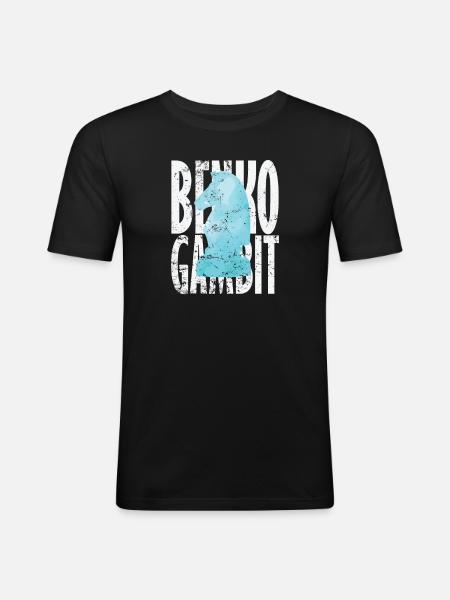 Benko Gambit Volga Gambit Échecs - T-shirt près du corps Homme - noir