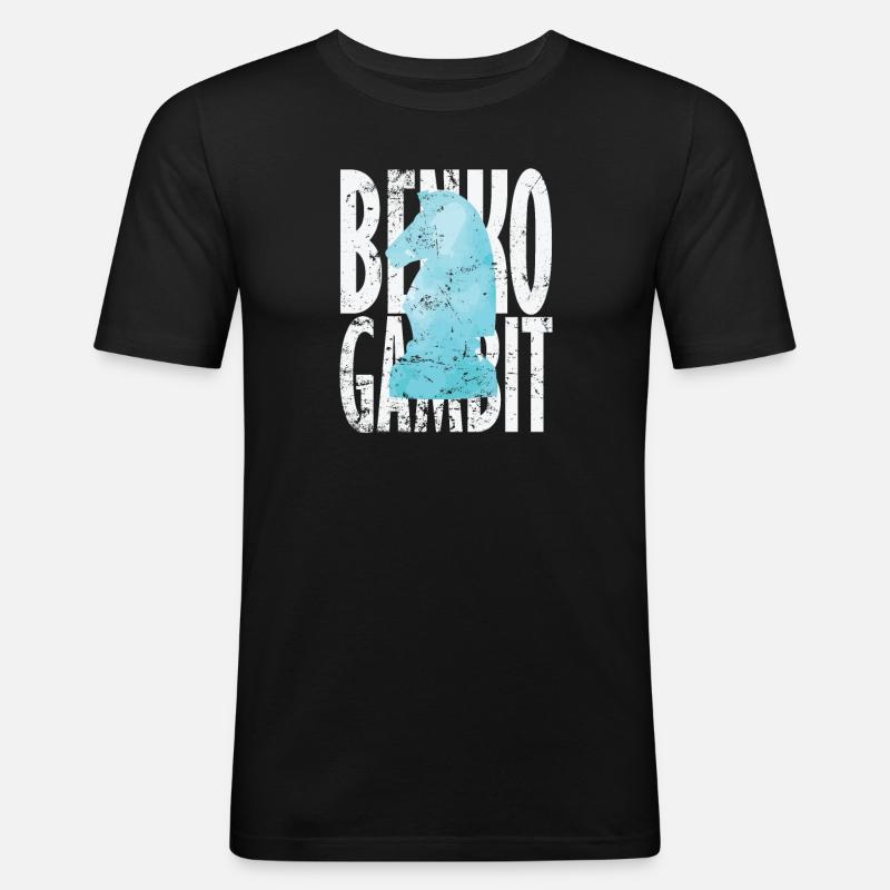 Benko Gambit Volga Gambit Échecs - T-shirt près du corps Homme - noir