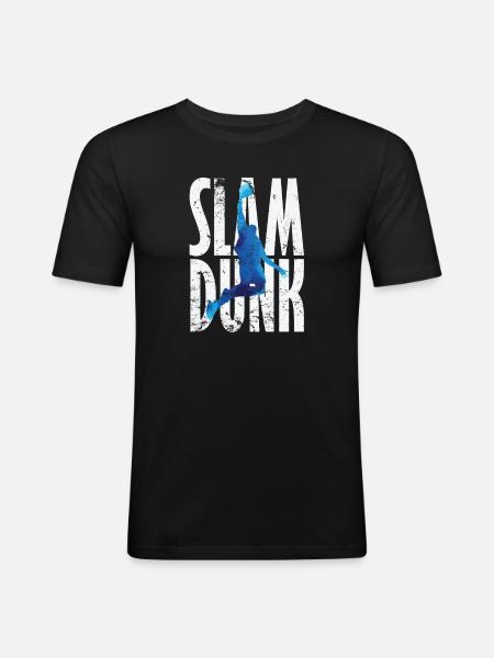 Slam Dunk Dribbler Basketball - Men's Slim Fit T-Shirt - black