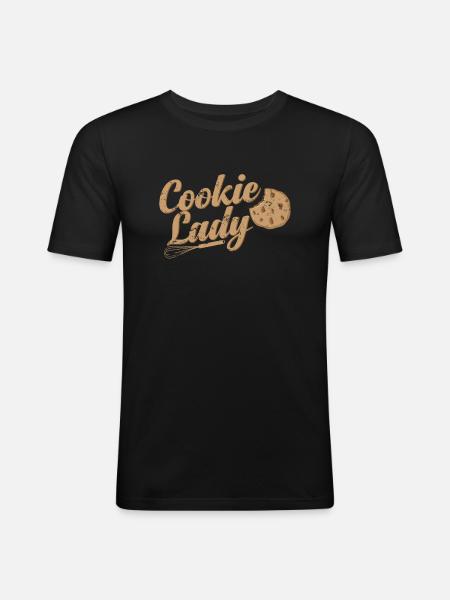Cookie Lady Confectioner Cake - Men's Slim Fit T-Shirt - black