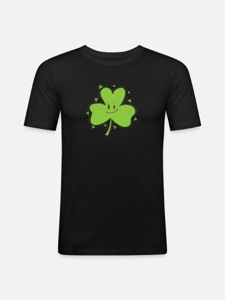 Shamrock St. Patrick’s Day Fun - T-shirt près du corps Homme - noir