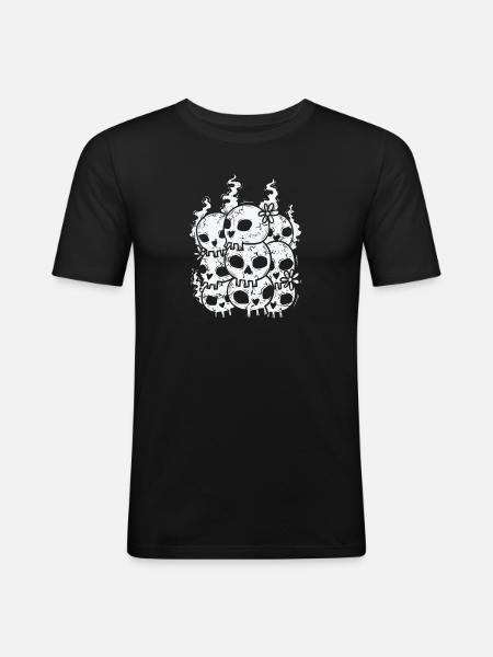 Bone Skull Gothic Style - Men's Slim Fit T-Shirt - black