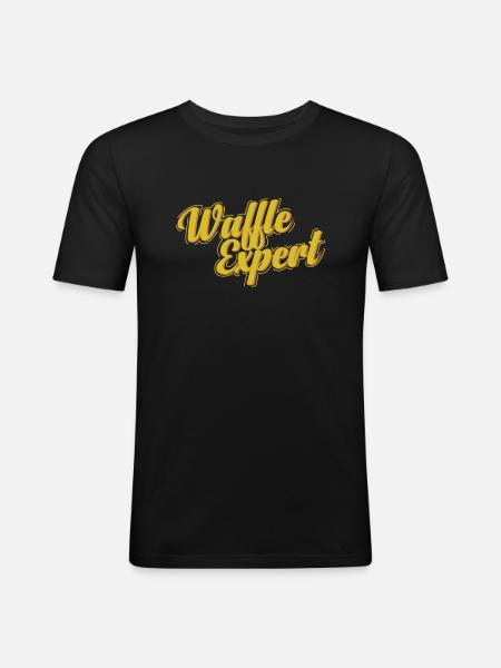 Waffles Expert Dough Pastry Snack - Men's Slim Fit T-Shirt - black