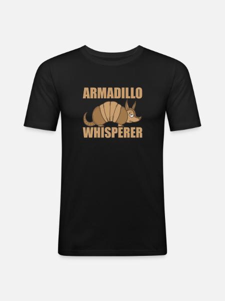 Armadillo Whisperer Mammal Desert - Men's Slim Fit T-Shirt - black