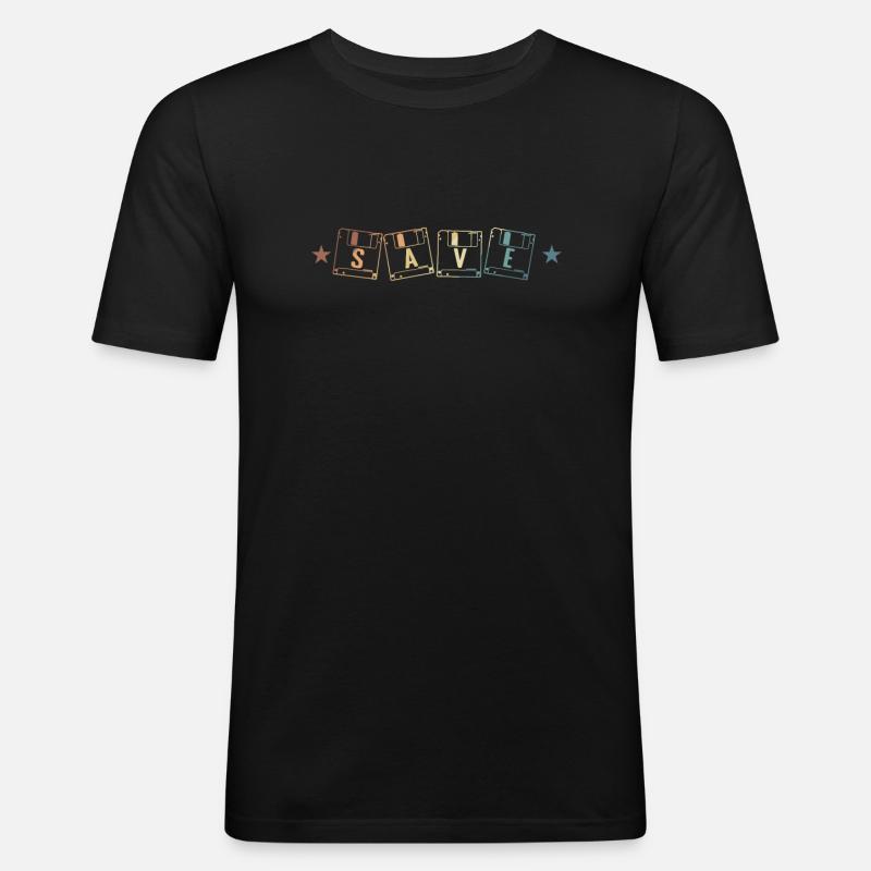 Save Diskette Retrospeichermodul Datenträger - Männer Slim Fit T-Shirt - Schwarz