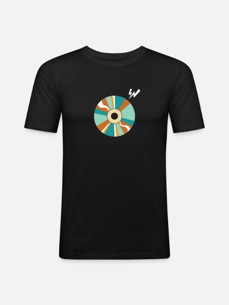 CD-Rom Retrospeichermodul Datenträger - Männer Slim Fit T-Shirt - Schwarz