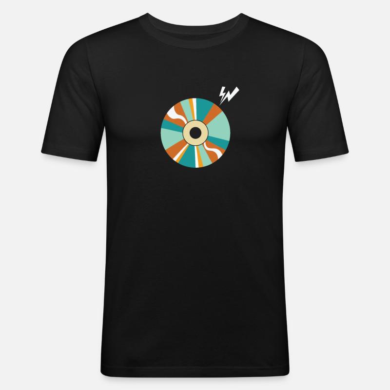 CD-Rom Retrospeichermodul Datenträger - Männer Slim Fit T-Shirt - Schwarz