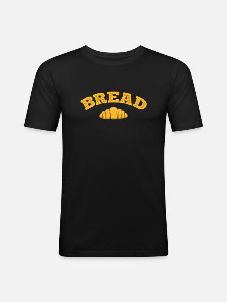 Bread Bäcker Ofen Backware - Männer Slim Fit T-Shirt - Schwarz