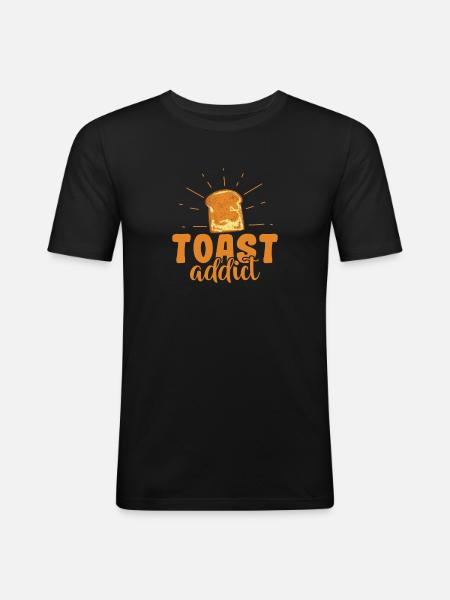 Toast addict Bäcker Backware - Männer Slim Fit T-Shirt - Schwarz