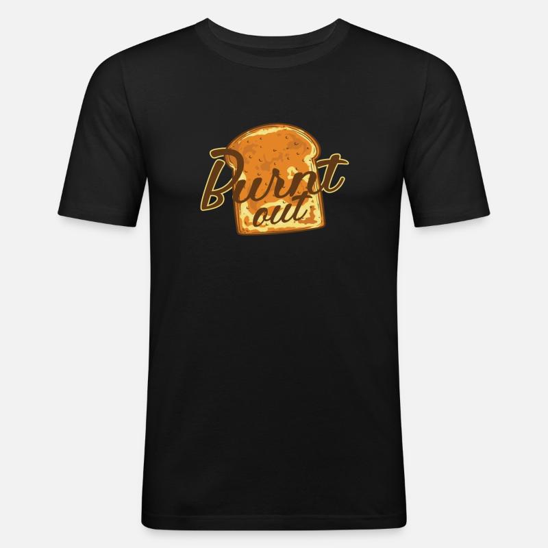 Burnt out Brot Bäcker Backware - Männer Slim Fit T-Shirt - Schwarz
