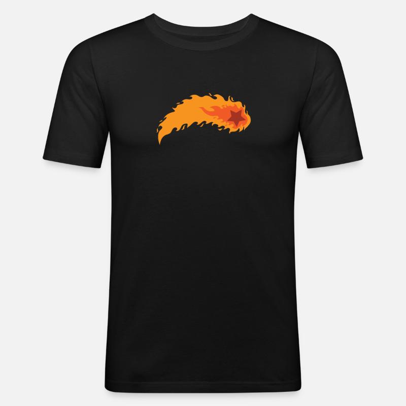 Étoile De Feu, Espace, Ciel - T-shirt près du corps Homme - noir