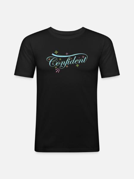 Confident "Confident" - Men's Slim Fit T-Shirt - black