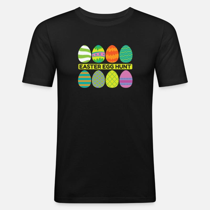Easter Egg hunt Spring Beginning - Men's Slim Fit T-Shirt - black