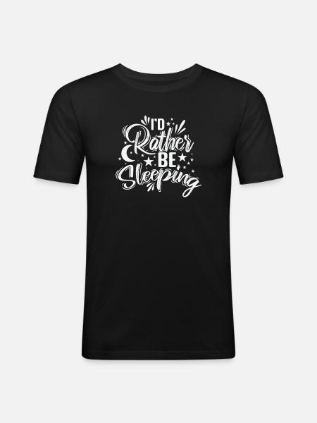Je préfère dormir fatigué - T-shirt près du corps Homme - noir