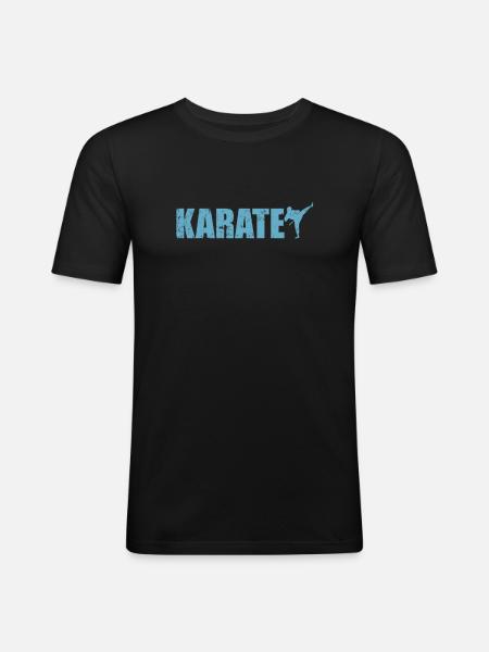 Karate Kampfsport - Männer Slim Fit T-Shirt - Schwarz