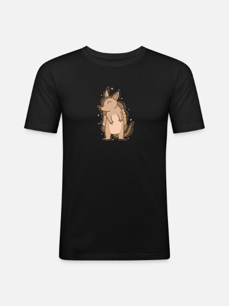 friendly armadillo - Men's Slim Fit T-Shirt - black
